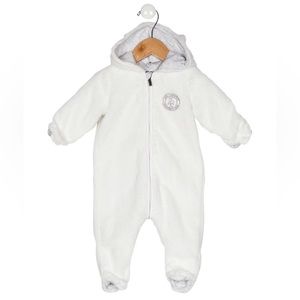 Karl Lagerfeld Baby Jacket Onesie, 6m, White Faux Fur